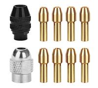 AccEncyc Juego de 10 pinzas de portabrocas para Dremel con juego de pinzas de latón 4485 4486 portabrocas sin llave para herramienta giratoria Dremel de 1/32 a 1/8 pulgadas, portabrocas sin llave de