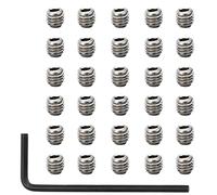 AccEncyc Juego de 30 tornillos hexagonales de cabeza Allen de acero inoxidable con punta de copa hexagonal de 10-32 x 3/16 pulgadas con llave hexagonal