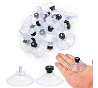 AccEncyc Ventosas de 40 mm de vidrio transparente PVC ventosas ventosas sin ganchos para baño pared puerta vidrio ventana coche sombra (negro, 50 unidades)