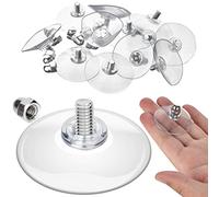 AccEncyc Ventosas de plástico con ventosa, 44 mm, transparente, PVC, con tuerca de rosca, soporte de succión de vidrio adhesivo extra fuerte (12)