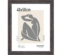 accent by nielsen marco de fotos, 40 x 50 cm, Madera, Negro, Marco para pósterpara colgaren formato vertical y apaisado, vidrio real, Vintage