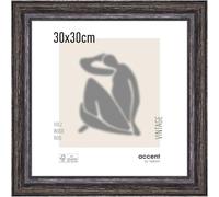 accent by nielsen Marco de Madera Vintage, 30x30 cm, Negro