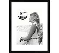 accent by nielsen marco de objetocon passepartout, 18 x 24 cm, Madera (MDF), Negro, Marco de fotospara colocar y colgaren formato vertical y apaisado, vidrio real, Aura