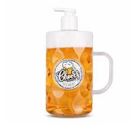 Accentra Cheers Gel de Ducha y Manos 2 en 1 Jarra de Cerveza Abedul y Cedro | Formato original con bomba espumadora dosificador blanco dorado cuidado corporal práctico regalo masculino baño diario