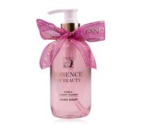 Accentra Dispensador de jabón SALSA ESSENCE OF BEAUTY, jabón líquido 250ml, aroma Rosa y Flor de Cerezo, regalo ideal para mujeres, mamás y amigas, recargable, diseño rosa decorativo