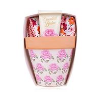Accentra Essential Botanics - Set de cuidado de manos en maceta, crema de manos, crema de uñas, aroma de rosa, incluye bonitos guantes de jardinería