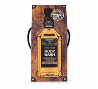 Accentra gel de baño masculino WHISKEY FLAVOR botella estuche negro naranja | Caja lista para sorprender, limpiador corporal en envase tipo destilería, tonos oscuros ámbar, ideal como detalle práctico