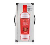 Accentra gel de ducha VODKA FLAVOR en botella que incluye caja de regalo con aspecto de vodka, 400 ml, aroma: vodka - recargable, rojo