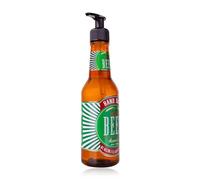 Accentra Jabón de manos en botella con aspecto de botella de cerveza, 330 ml, jabón de manos en dispensador de bomba, jabón líquido, aroma a cerveza, rellenable