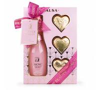 Accentra Set de baño ESSENCE OF BEAUTY con 3 x 40 g bombas y caja rosa | Presentación lista para obsequiar, líquido burbujeante más piezas efervescentes, estética delicada orientada al autocuidado