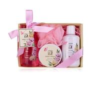 Accentra set de baño SWEET PEONY caja regalo rosa blanco oro