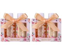 Accentra - Set de ducha para mujer HONEY JASMINE en un bonito estuche - Set de cuidado de 2 piezas con gel de ducha y loción corporal - Regalo de bienestar para San Valentín o el Día de la Madre
