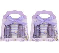 Accentra - set de ducha para mujer LAVANDA en una hermosa caja de regalo - set de cuidado y bienestar de 3 piezas con gel, loción corporal y baño de burbujas (Paquete de 2)