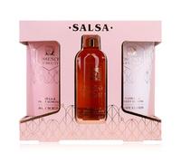 Accentra Set de ducha SALSA ESSENCE OF BEAUTY para mujeres, gel de ducha, loción corporal, exfoliante, aroma Vainilla y Almendra Dulce, caja de regalo, lujo para damas