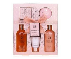 Accentra Set de ducha SALSA ESSENCE OF BEAUTY para mujeres, gel, espuma, loción, exfoliante, sales de baño, aroma Vainilla y Almendra Dulce, regalo de lujo para damas