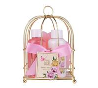 Accentra - Set de regalo para mujer SWEET PEONY en una bonita cesta de alambre - Set de cuidado de 3 piezas con gel de ducha y loción corporal - regalo de bienestar para cumpleaños o Navidad