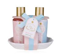 Accentra Set duo de relajacion y spa Romantic Dreams - Base de Jabonera de Cerámica Reutilizable - Regalo Spa y Bienestar