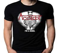 Accept I'm A Rebel Music Metal Band Logo Men's T-Shirt Unisex Black Cotton Print tee Shirts M
