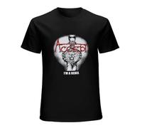 Accept I'm A Rebel Music Metal Band Logo Men's T-Shirt Unisex Black Cotton Print tee Shirts S