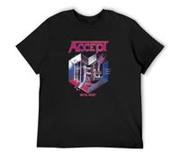 Accept Metal Heart Men's T-Shirt Unisex Black Cotton Print tee Shirts S