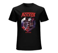 Accept Metal Heart Men's T-Shirt Unisex Black Cotton Print tee Shirts S