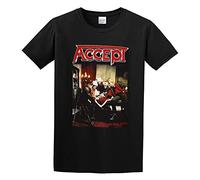 Accept Russian Roulette UDO Heavy Metal Running Wild Rage Unisex 100% Cotton Short-Sleeve T-Shirts Black XXXL