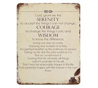 Accept the Things I Cannot Change Metal Tin Sign 8 X 12 in Serenity Prayer Wall-Art for Entryway Hallway
