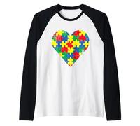 Acceptance Aware - Rompecabezas para concienciación sobre el Autismo Camiseta Manga Raglan