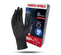 Acceseryx guantes nitrilo, guantes mecanico, guantes de nitrilo desechables, estructura de diamante de calidad impermeables, caja guantes 50 unidades (M)