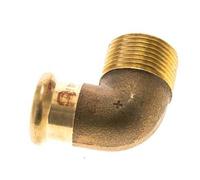 Accesorio a presión codo de 90 grados - 18 mm hembra y R 3/4'' macho - Aleación de cobre