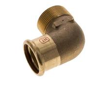 Accesorio a presión codo de 90 grados - 35 mm hembra y R 1-1/4'' macho - Aleación de cobre