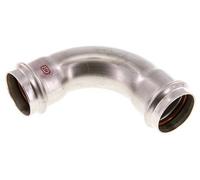 Accesorio a presión codo de 90 grados - 42 mm hembra - Acero inoxidable