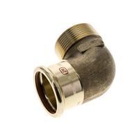 Accesorio a presión codo de 90 grados - 42 mm hembra y R 1-1/2'' macho - Aleación de cobre