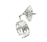 Accesorio artístico convertible para orejas con anillos a juego, accesorio en forma de radares, joyería para atuendos diarios, cubierta para orejas contemporánea