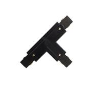 Accesorio carril LED 4 vías, conector T izquierda, hasta 3 encendidos, ideal para iluminar espacios y optimizar la distribución de luz.