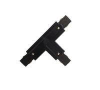 Accesorio Carril LED de 4 Vías, Conector Tipo T Izquierda en Color Negro, Permite Hasta 3 Encendidos, Ideal para Iluminación Modular.