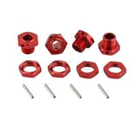 Accesorio Coche RC para Arrma 1/7 para Infraction para Limitless para Felony 6S para Typhon 1/8 para Cubo Hexagonal Rueda Metal 17mm con Tuerca Piezas Actualización para Coche RC(Red)