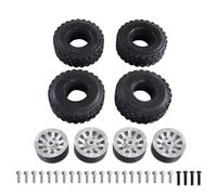 Accesorio Coche RC para MN 1/12 para MN82 LC79 para MN78 D90 D91 D96 99S para WPL 1/16 Gama Completa para Feiyu para JJRC RC Neumáticos con Clip para Buje Rueda Seis Ruedas(Silver)
