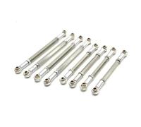 Accesorio Coche RC para MN para MN128 1/12 8 Piezas Metal Ajustable Chasis Enlace RC Coche Actualización Reajuste Accesorios Reemplazo Reparación(Silver)