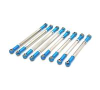 Accesorio Coche RC para MN para MN128 1/12 8 Piezas Metal Ajustable Chasis Enlace RC Coche Actualización Reajuste Accesorios Reemplazo Reparación(Sky Blue)