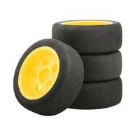 Accesorio Coche RC para Tamiya para TT01 TT01E para TT02 para TT02B XV01 TA06 PTG-2 1/10 4 Piezas Neumáticos Goma para Coche RC Accesorios Actualización(Yellow)