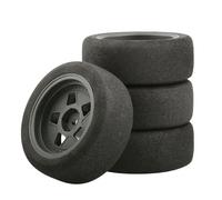Accesorio Coche RC para Tamiya para TT01 TT01E para TT02 para TT02B XV01 TA06 PTG-2 1/10 4 Piezas Neumáticos Goma para Coche RC Accesorios Actualización(Black)