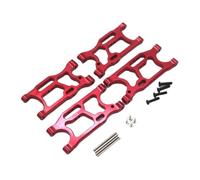 Accesorio Coche RC para WLtoys 124007 124008 124010 124017 124019 144001 144016 144018 Piezas De Brazo Oscilante Delantero Trasero Metal(Red)