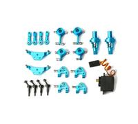 Accesorio Coche RC para Wltoys P929 P939 K969 K979 K989 K999 Escala 1/28 Copa Dirección para Brazo Oscilante Juego Placas Amortiguadoras Piezas Mejoradas Metal(Blue)