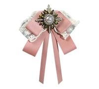Accesorio con detalle de cinta de encaje, centro de perlas sintéticas y diseño de pin desmontable para broche de solapa formal, a, Taille unique