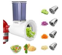 Accesorio cortador de verduras para Kitchenaid,Rallador de queso, rallador de verduras con 4 cuchillas de acero inoxidable,Accesorio rallador de queso para KitchenAid