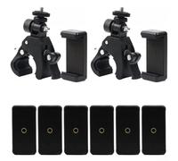 Accesorio de abrazadera de dispositivo móvil de doble propósito, complemento perfecto para la configuración de tu micrófono o uso de equipo de gimnasio (2 piezas)