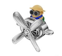 Accesorio de aromaterapia para coche con bonito diseño piloto para aire limpio y alivio del estrés (plata)