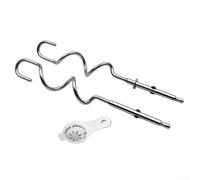 Accesorio de batidora de acero inoxidable para batidora Kenwood, batidora y gancho para amasar, piezas de repuesto, para cabezales de batidora robustos para procesadores de alimentos, juego de 2