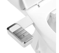 Accesorio de bidé no eléctrico para inodoro del Reino Unido, accesorio de asiento de inodoro con presión de agua ajustable, boquilla doble autolimpiante (lavado frontal y trasero)